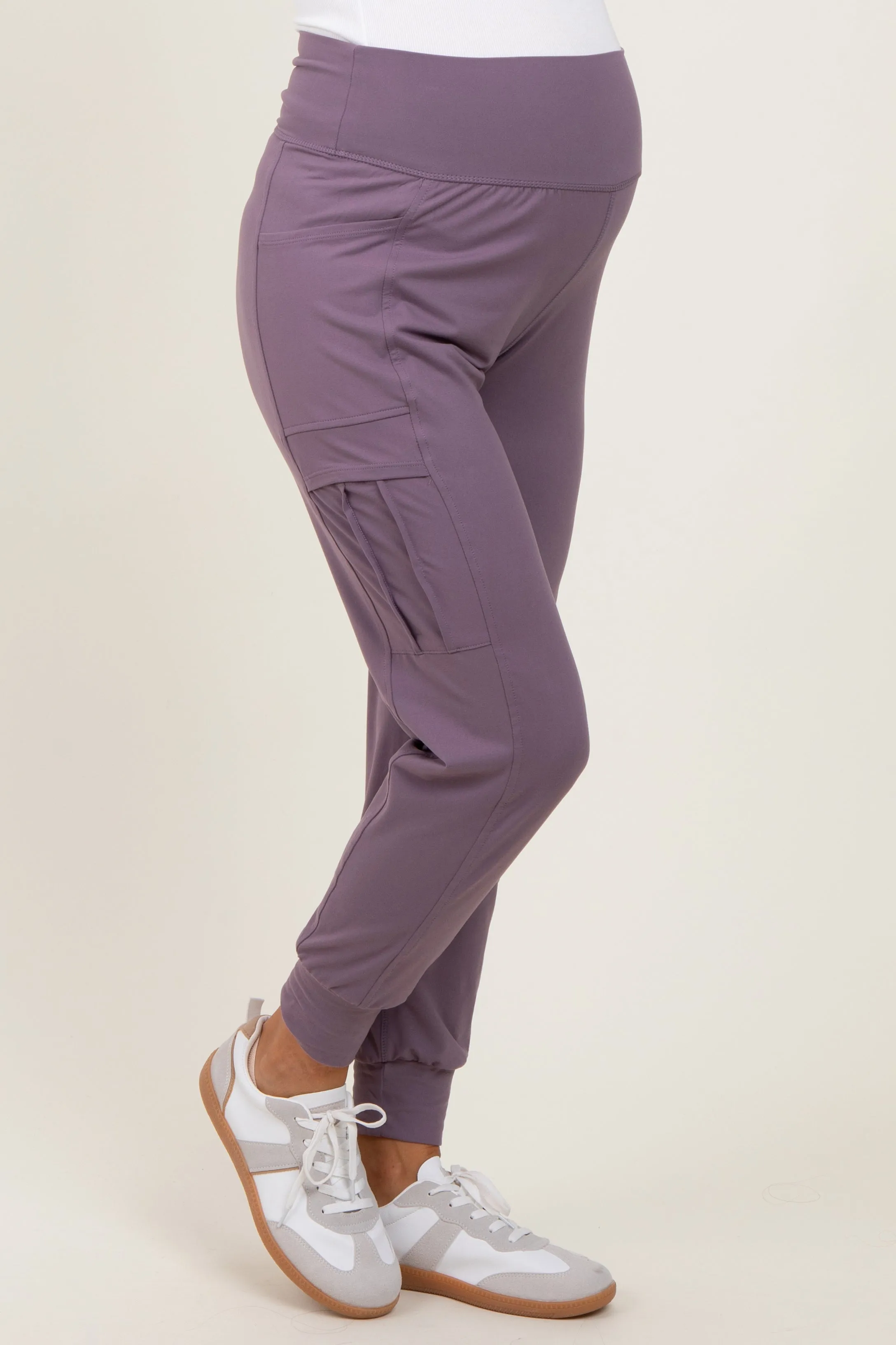Violet Cargo Pocket Maternity Jogger Pants sold by Pinkblush product image thumbnail 4