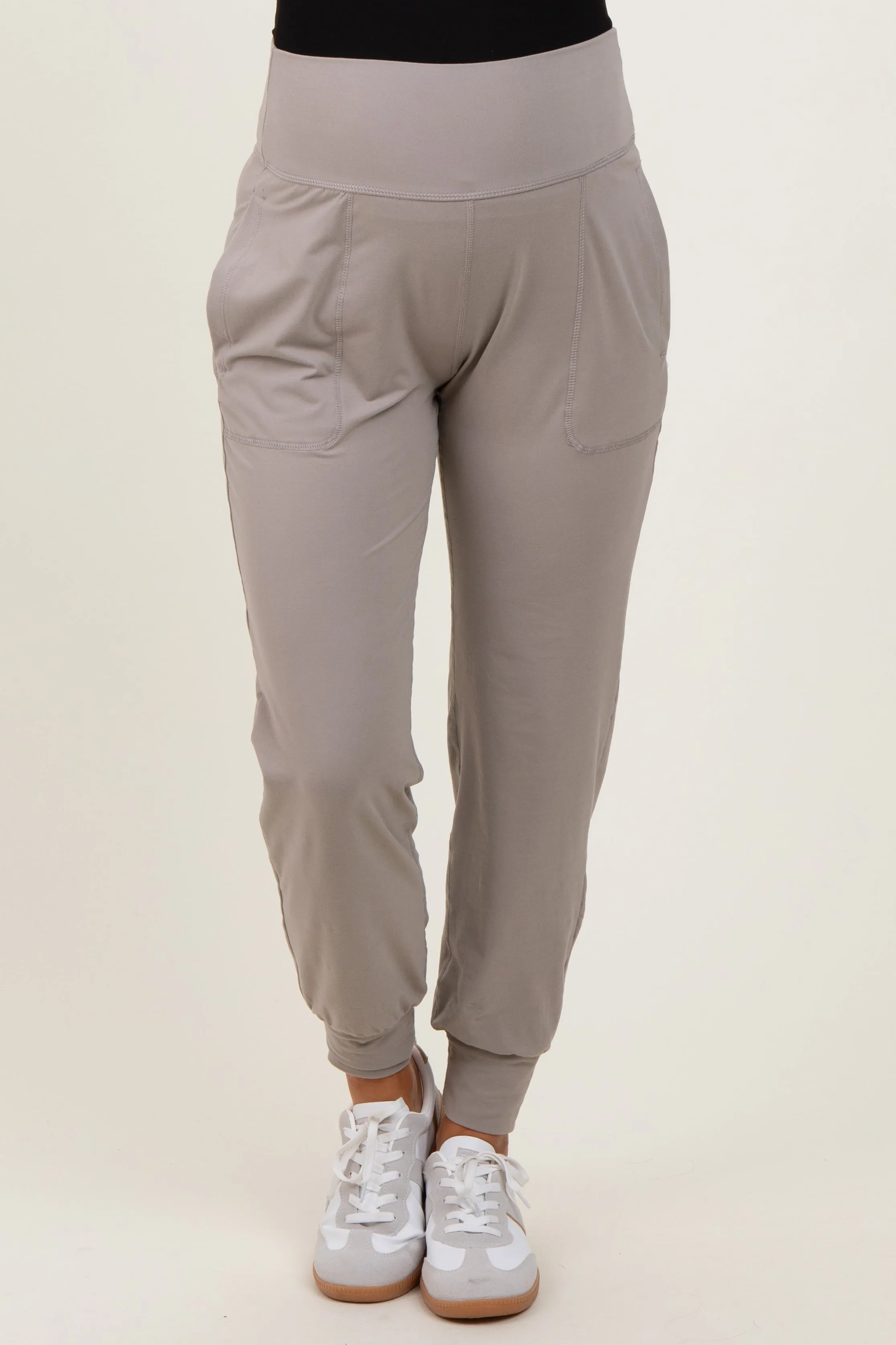 Light Grey Maternity Joggers sold by Pinkblush product image thumbnail 2