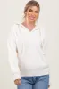 Cream Ribbed Knit Button Front Hooded Sweater sold by Pinkblush