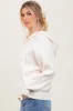 Cream Ribbed Knit Button Front Hooded Sweater sold by Pinkblush
