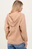 Beige Ribbed Knit Button Front Hooded Sweater sold by Pinkblush