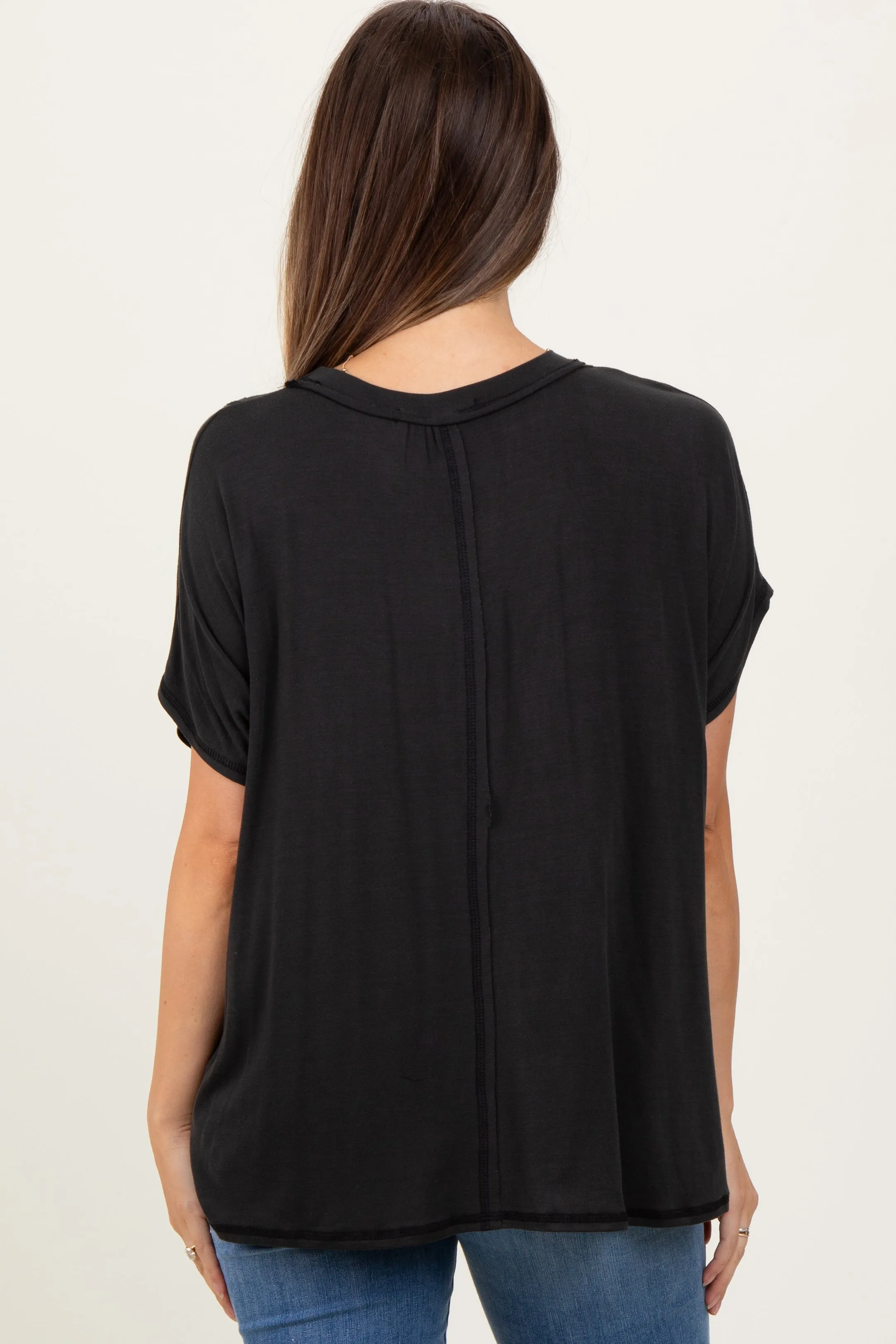 Black Flutter Sleeve Maternity Top sold by Pinkblush product image thumbnail 3