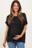 Black Flutter Sleeve Maternity Top sold by Pinkblush