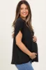 Black Flutter Sleeve Maternity Top sold by Pinkblush