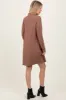 Mocha Ribbed Mock Neck Long Sleeve Basic Dress sold by Pinkblush