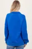 Blue Half Zip Contrast Rib Sweatshirt Top sold by Pinkblush