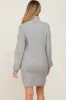 Heather Grey Turtleneck Ribbed Maternity Sweater Dress sold by Pinkblush