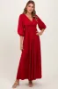 Red Glitter V-Neck Maxi Dress sold by Pinkblush