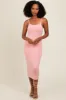 Pink Fitted Spaghetti Strap Midi Dress sold by Pinkblush