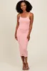 Pink Fitted Spaghetti Strap Midi Dress sold by Pinkblush