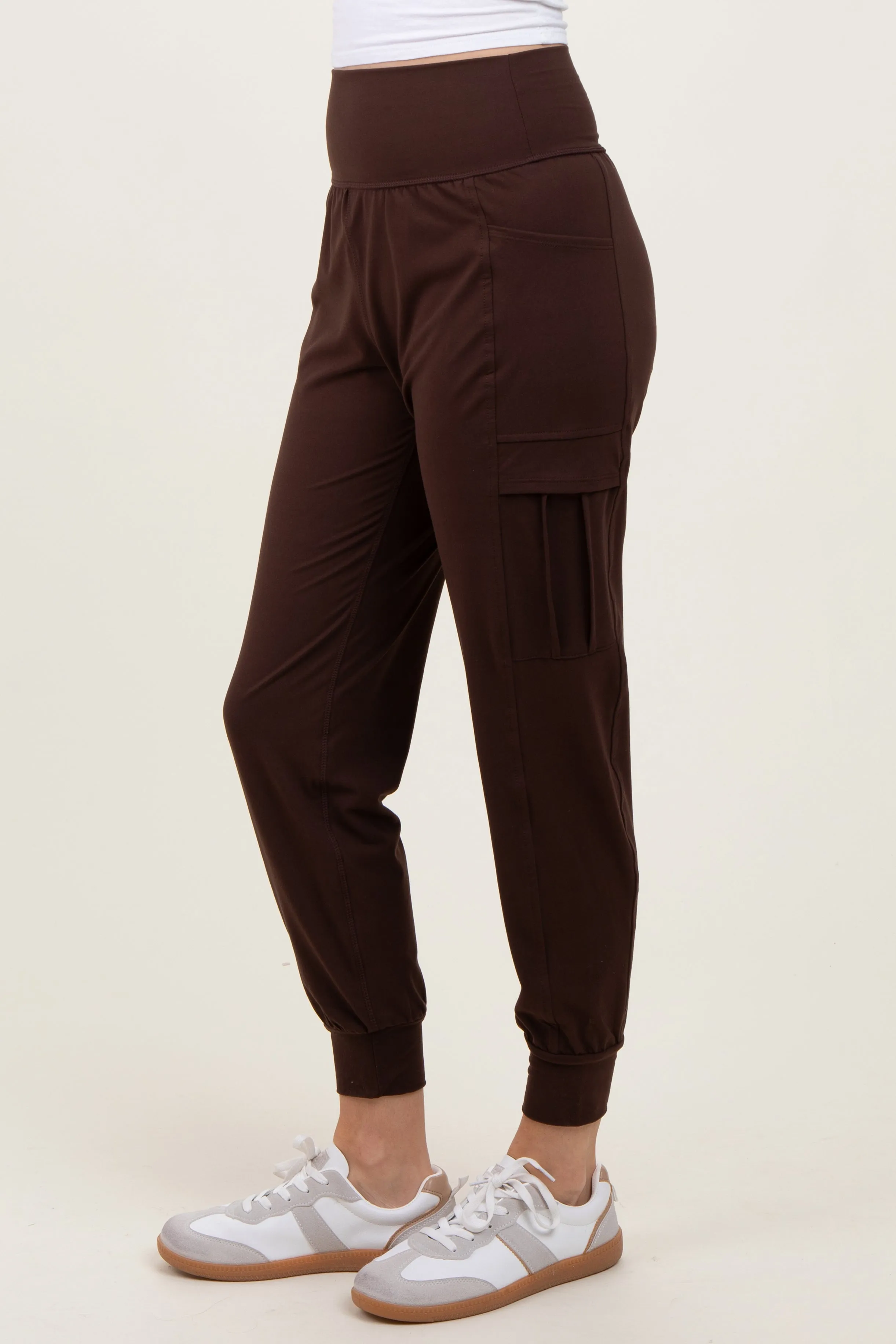 Dark Mocha Cargo Pocket Jogger Pants sold by Pinkblush product image thumbnail 4