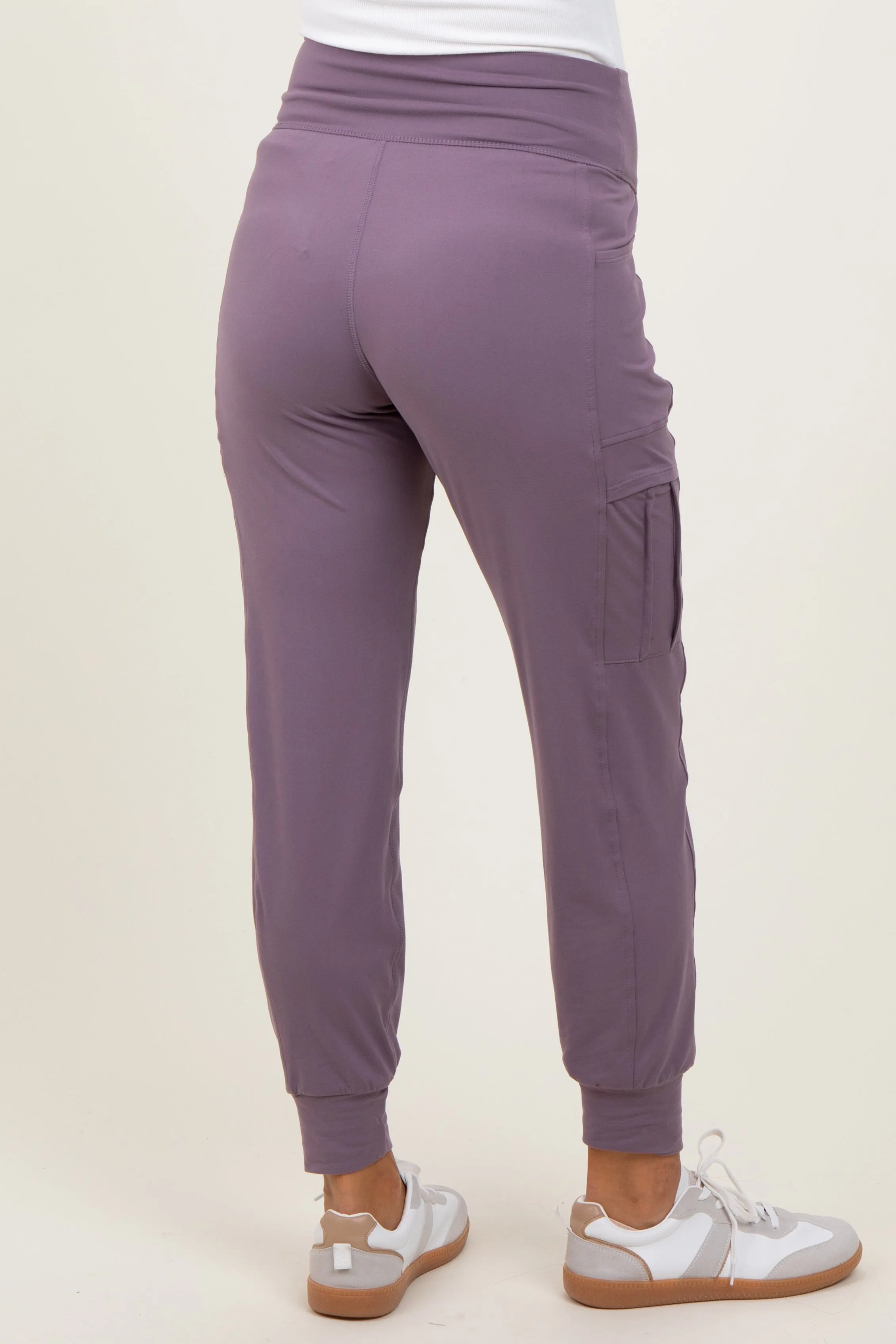 Violet Cargo Pocket Maternity Jogger Pants sold by Pinkblush product image thumbnail 5