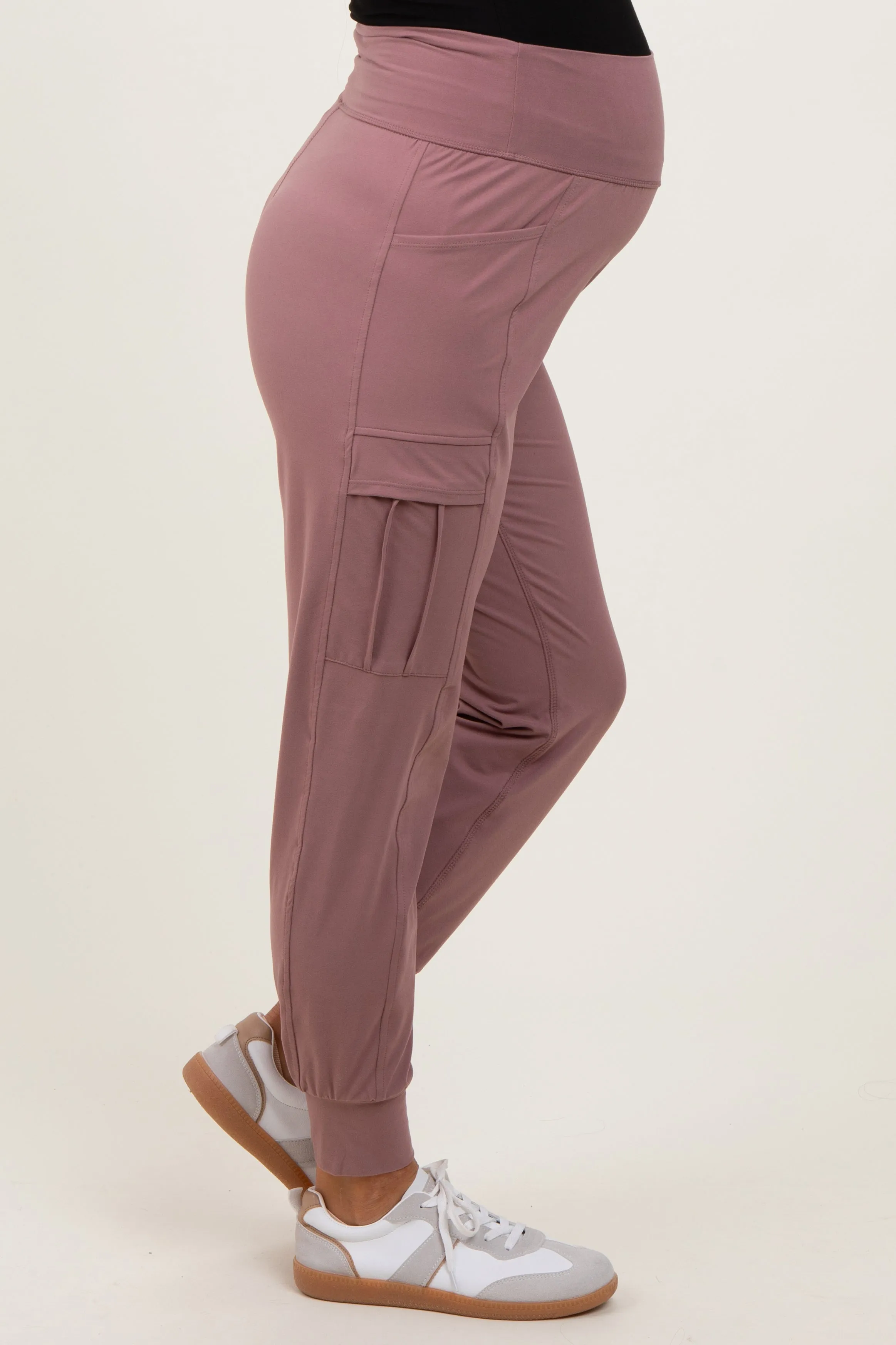 Mauve Cargo Pocket Maternity Jogger sold by Pinkblush product image thumbnail 4
