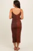 Brown Striped Ribbed Maternity Dress sold by Pinkblush