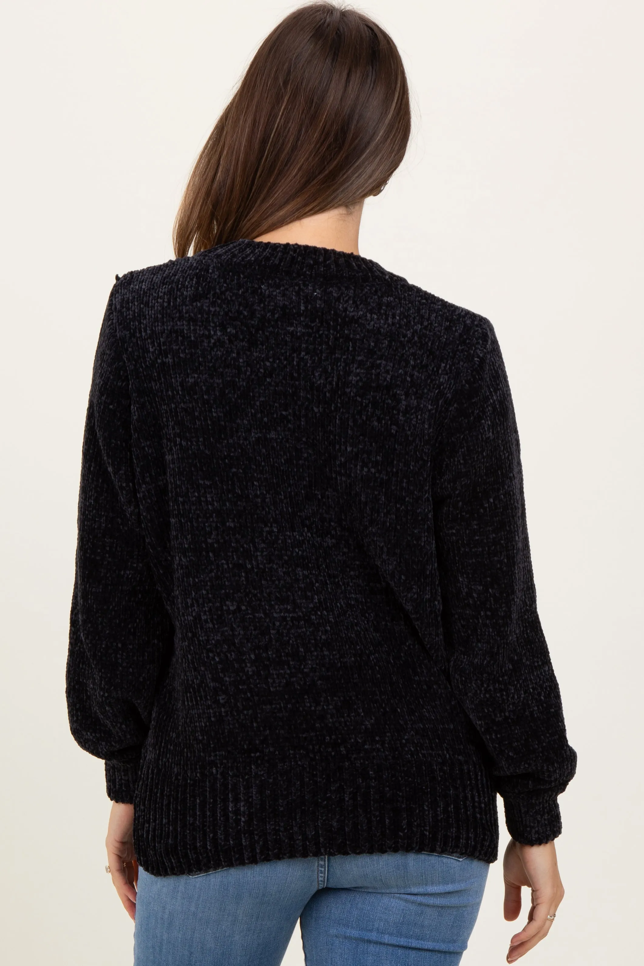 Black Chenille Knit Maternity Sweater sold by Pinkblush product image thumbnail 4