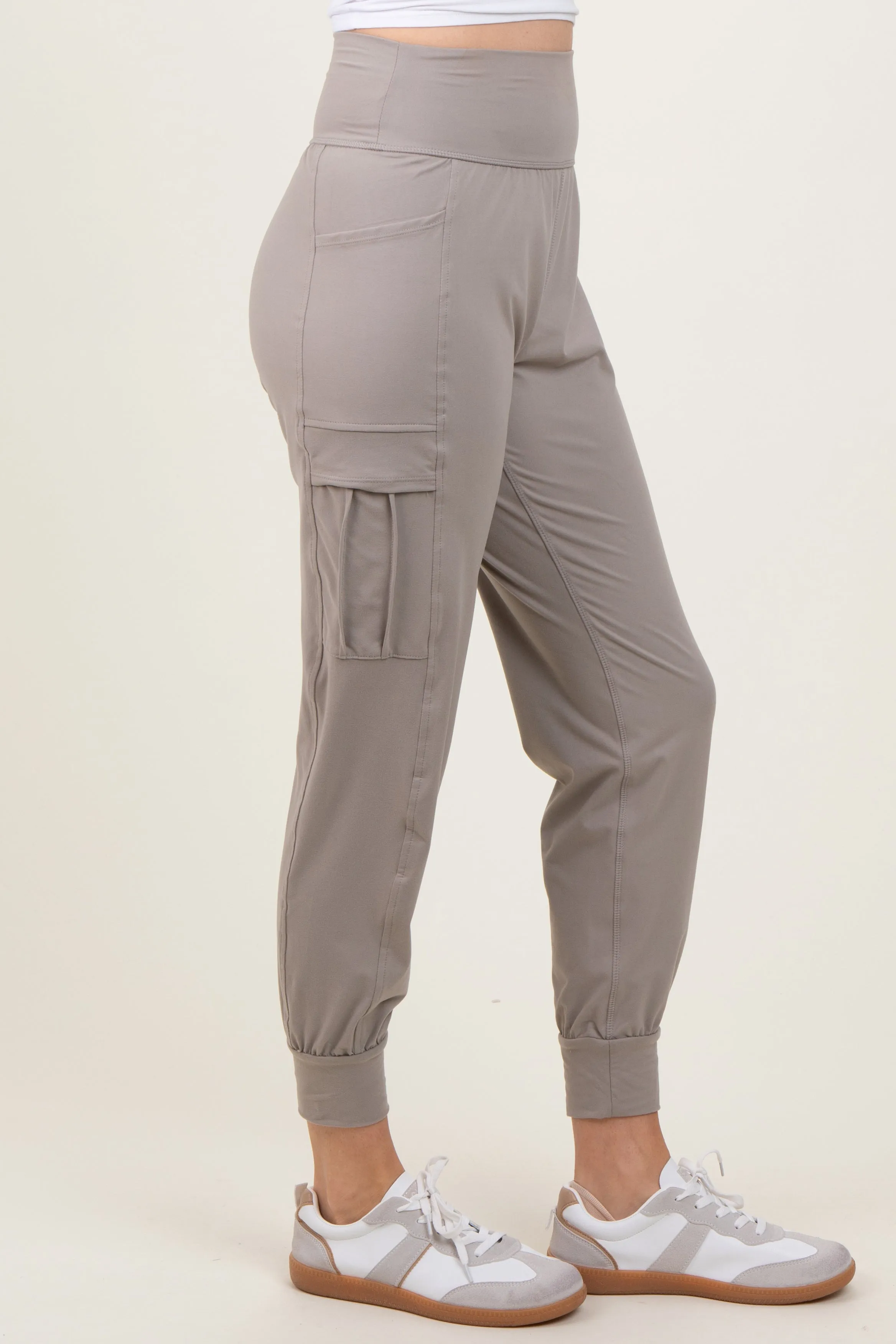 Grey Cargo Pocket Jogger Pants sold by Pinkblush product image thumbnail 4