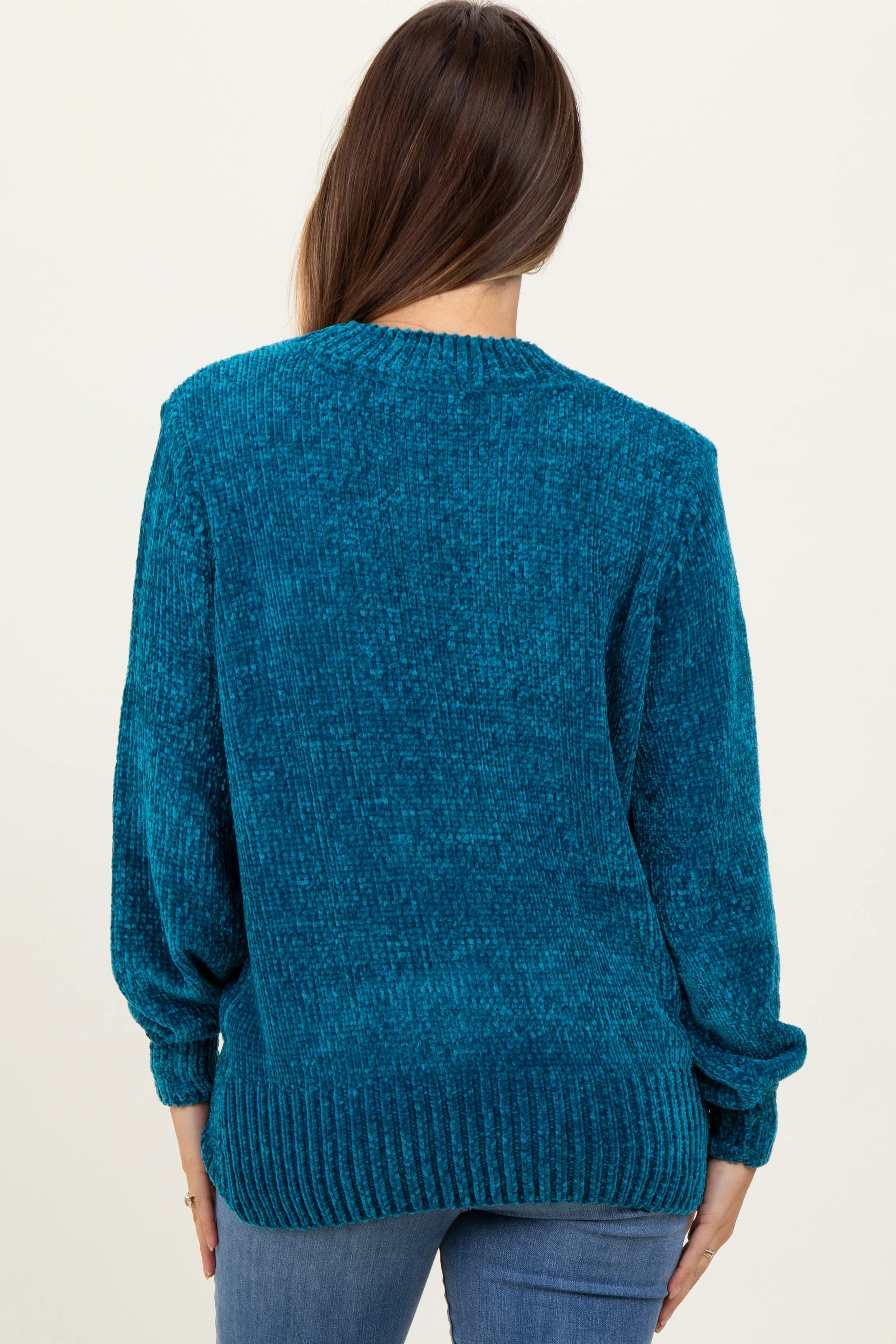Teal Chenille Knit Maternity Sweater sold by Pinkblush product image thumbnail 3