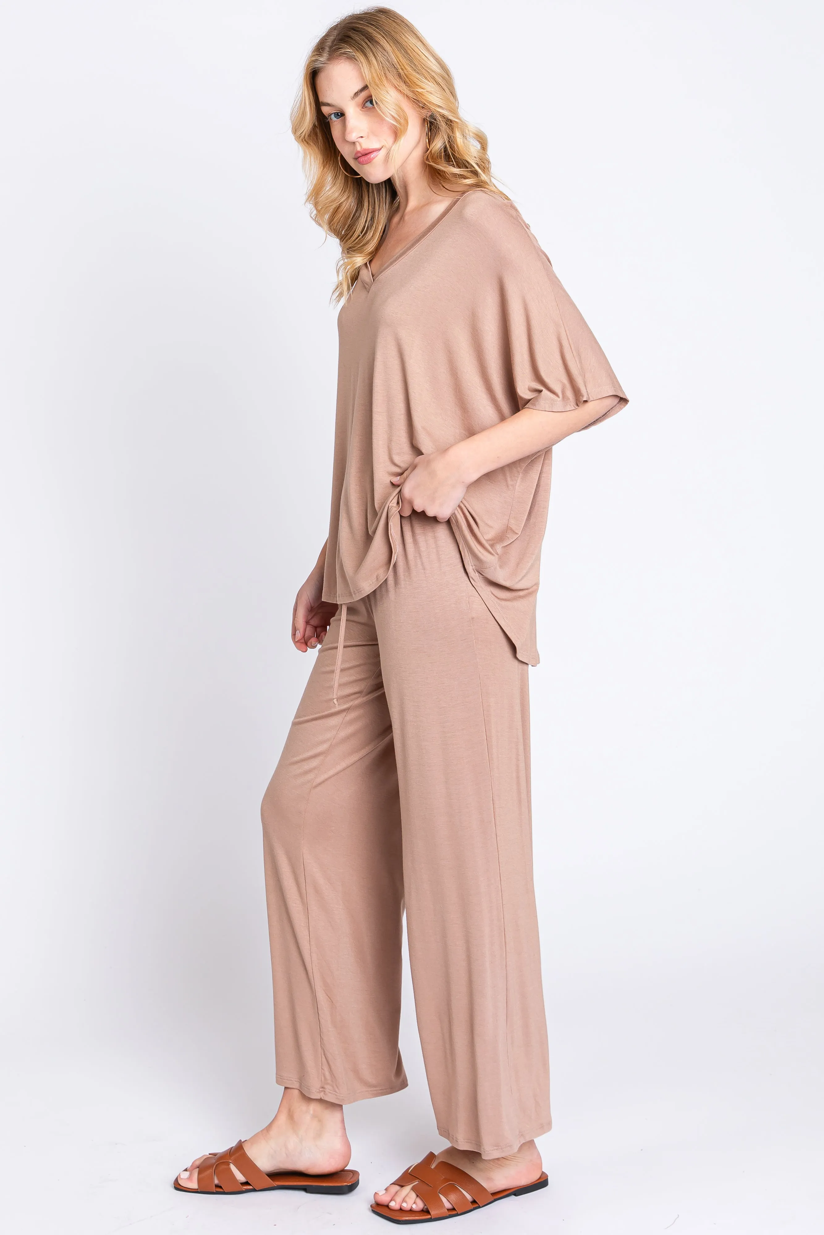 Mocha Cropped Pant Set sold by Pinkblush product image thumbnail 2