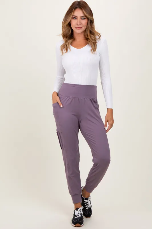 Violet Cargo Pocket Jogger Pants sold by Pinkblush