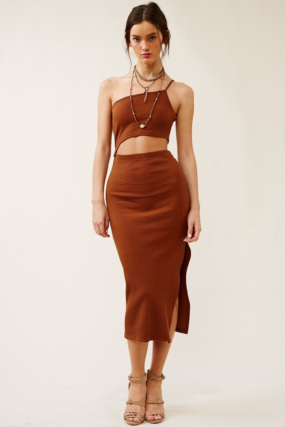 Brown Cutout Fitted Dress sold by Pinkblush product image thumbnail 3