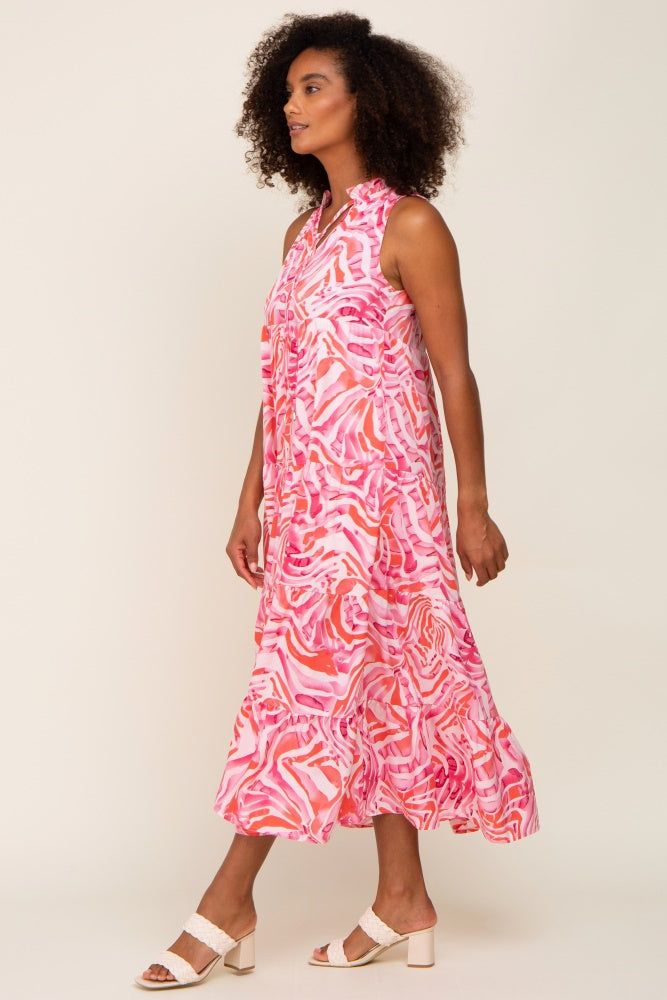 Pink Print Sleeveless Tiered Maxi sold by Pinkblush product image thumbnail 3
