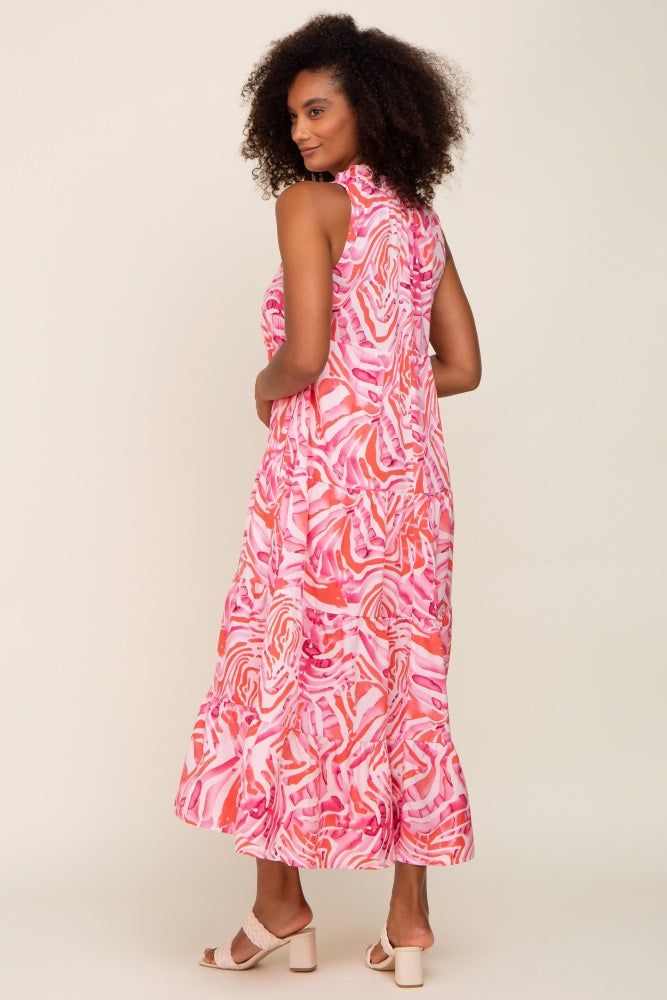 Pink Print Sleeveless Tiered Maxi sold by Pinkblush product image thumbnail 4
