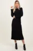 Black Ribbed Knit Maxi Sweater Dress sold by Pinkblush