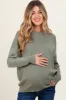 Olive Basic Relaxed Pullover Maternity Sweater sold by Pinkblush