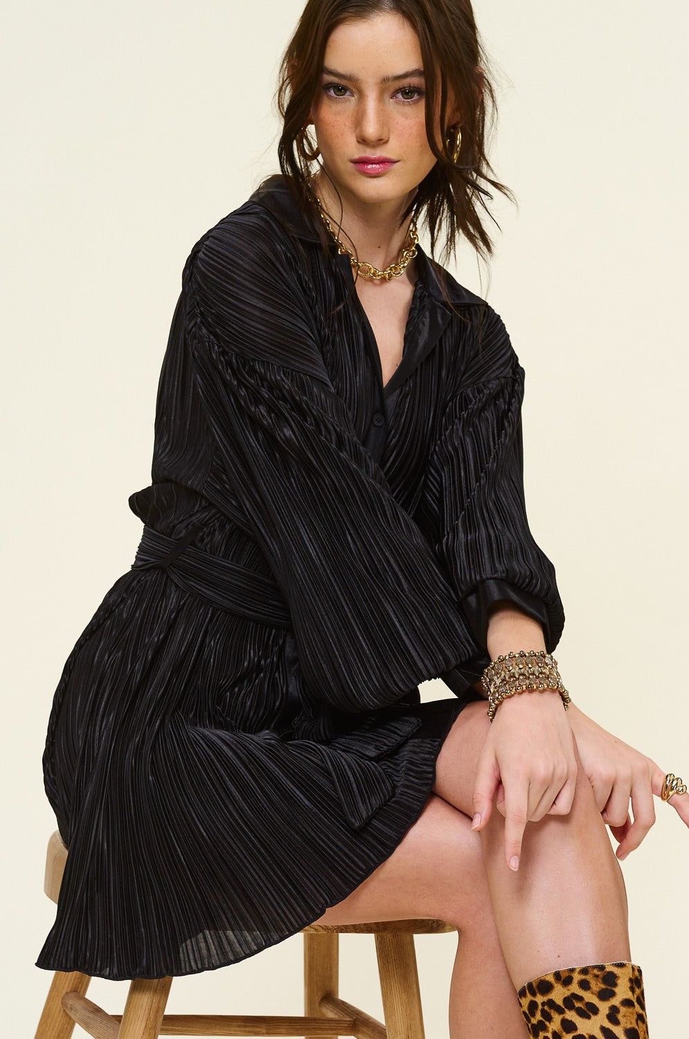 Black Pleated Dress sold by Pinkblush product image thumbnail 2