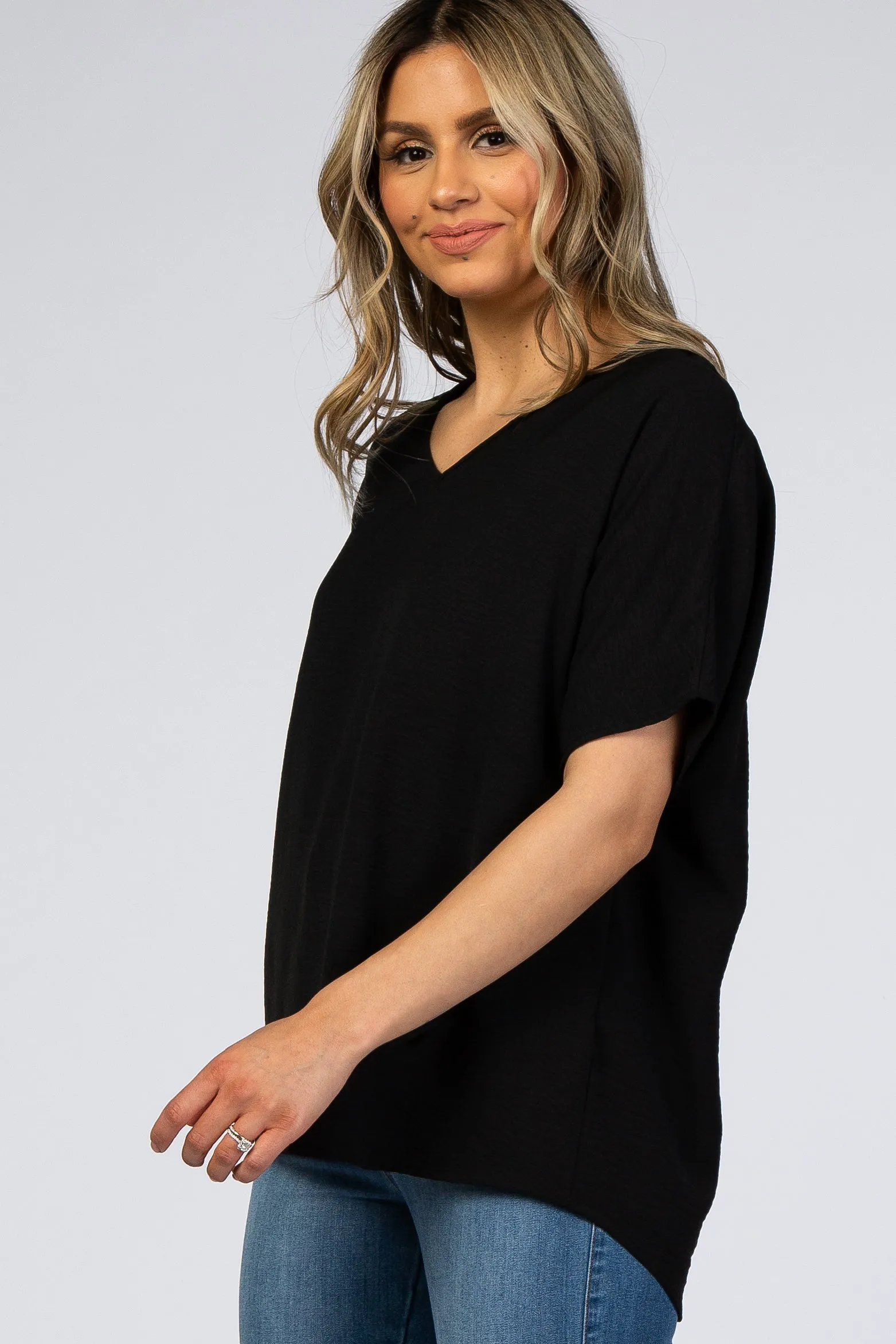 Black Short Sleeve Blouse sold by Pinkblush product image thumbnail 3