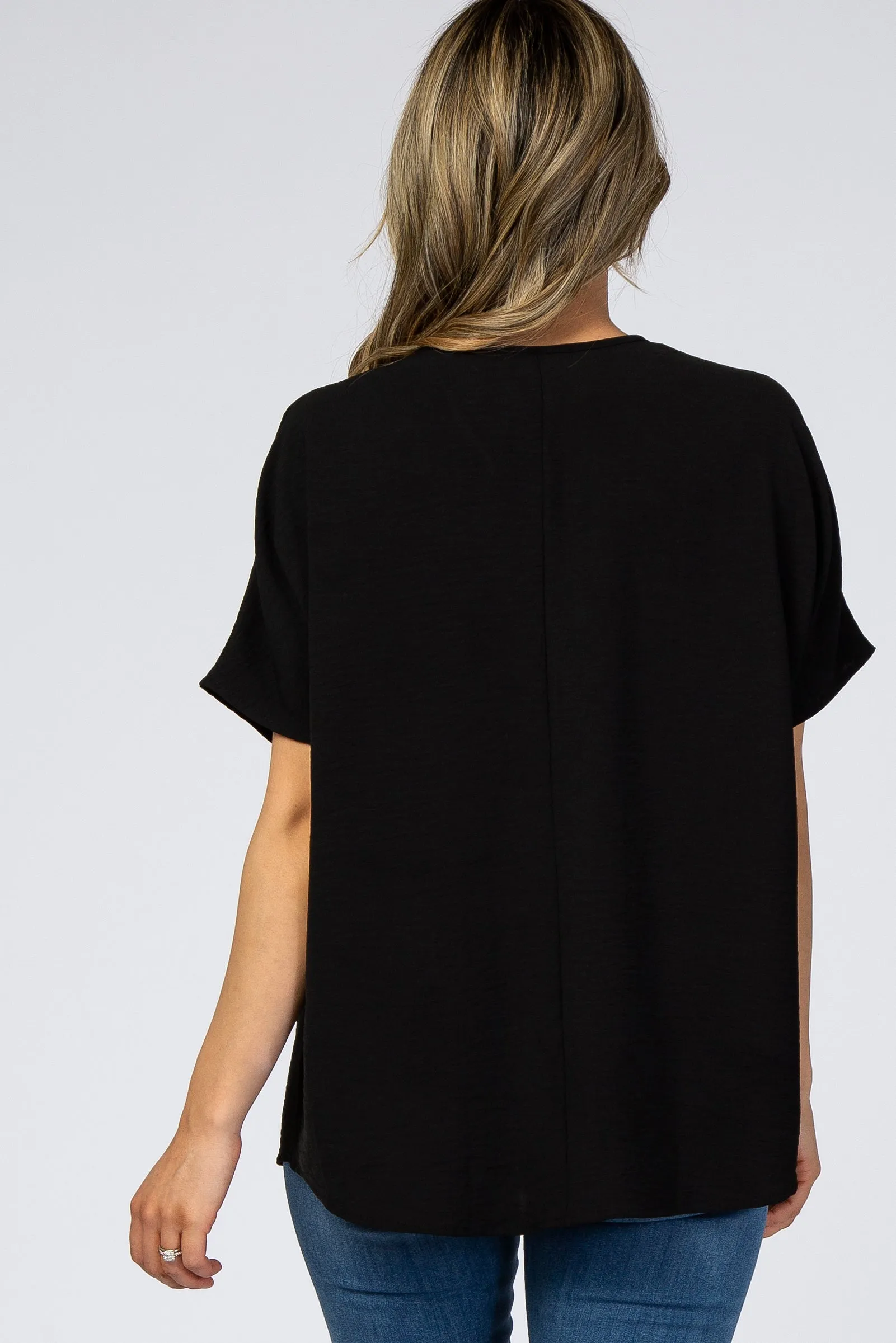Black Short Sleeve Blouse sold by Pinkblush product image thumbnail 4