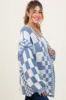 Blue Mixed Check Pattern Chunky Maternity Cardigan sold by Pinkblush