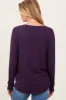 Purple Basic Brushed Rib V-Neck Maternity Top sold by Pinkblush