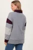 Charcoal Grey Colorblock Stripe Collared Pullover sold by Pinkblush