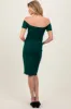Forest Green Off Shoulder Fitted Maternity Midi Dress sold by Pinkblush