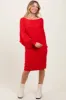 Red Cable Knit Dolman Sleeve Sweater Mini Dress sold by Pinkblush