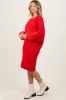 Red Cable Knit Dolman Sleeve Sweater Mini Dress sold by Pinkblush