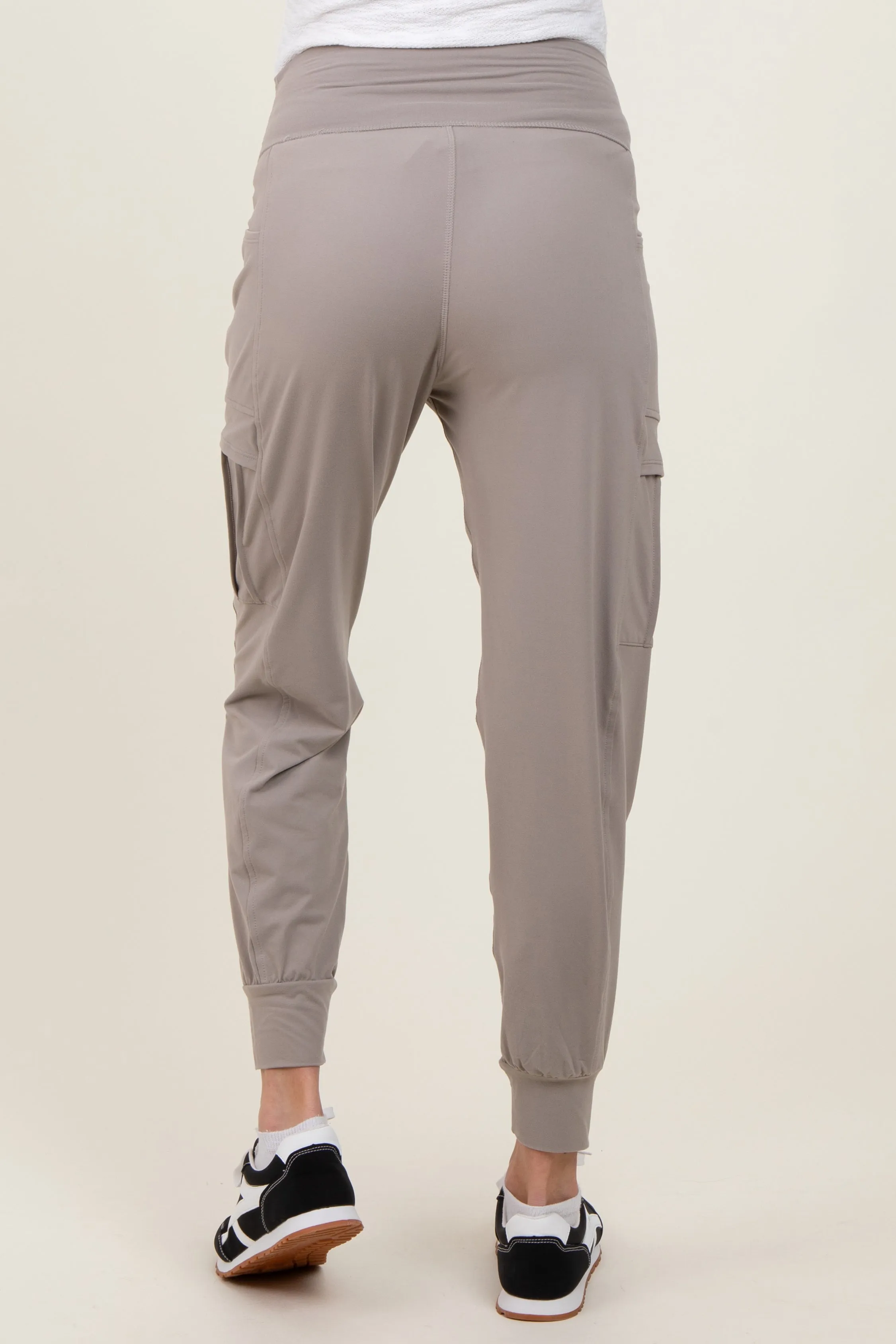Grey Cargo Pocket Maternity Jogger Pants sold by Pinkblush product image thumbnail 4