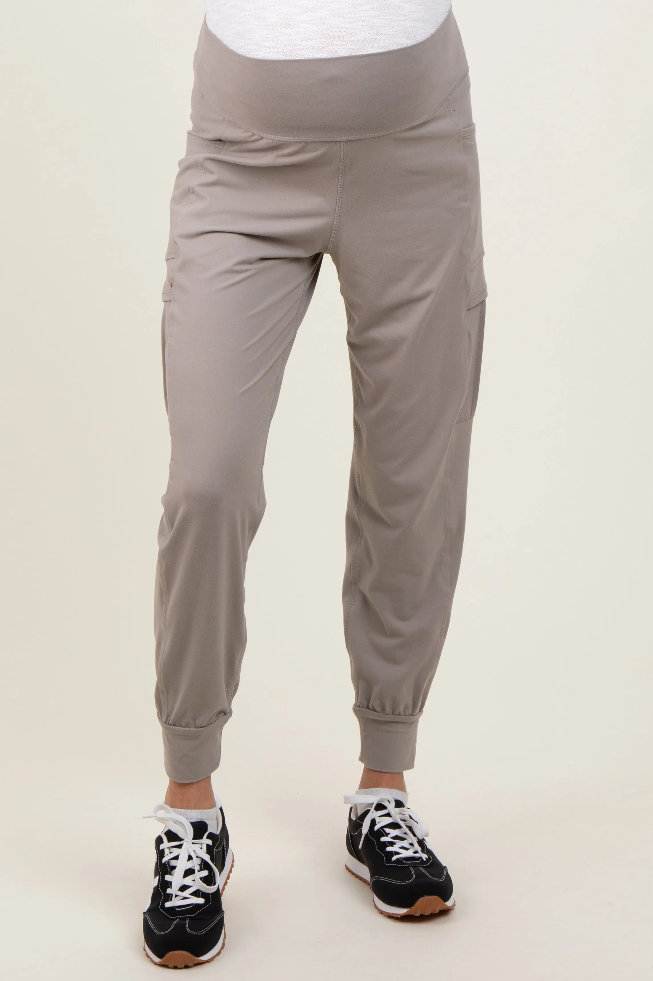 Grey Cargo Pocket Maternity Jogger Pants sold by Pinkblush product image thumbnail 2