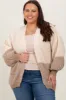Cream Colorblock Bubble Sleeve Maternity Cardigan sold by Pinkblush