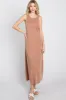Mocha Low V-Back Sleeveless Midi Dress sold by Pinkblush