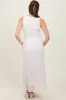 Ivory Textured Smocked Bodice Sleeveless Maternity Maxi Dress sold by Pinkblush