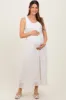 Ivory Textured Smocked Bodice Sleeveless Maternity Maxi Dress sold by Pinkblush