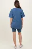 Blue Biker Shorts Maternity Set sold by Pinkblush
