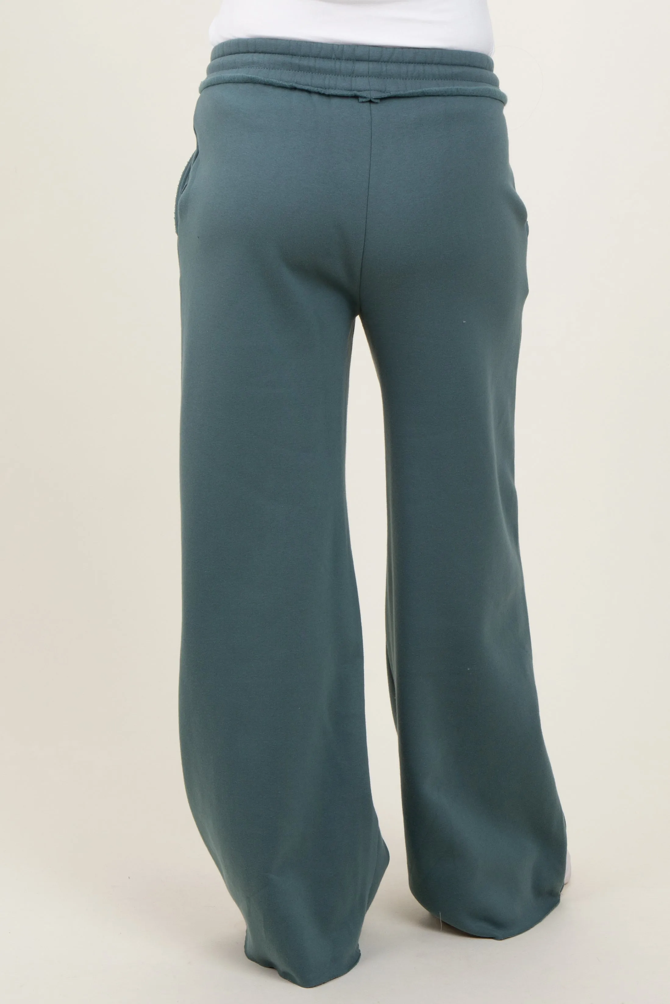 Light Olive Exposed Seam Wide Leg Maternity Sweatpants sold by Pinkblush product image thumbnail 4