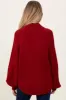 Burgundy Mixed Chunky Cable Knit Mock Neck Maternity Sweater sold by Pinkblush