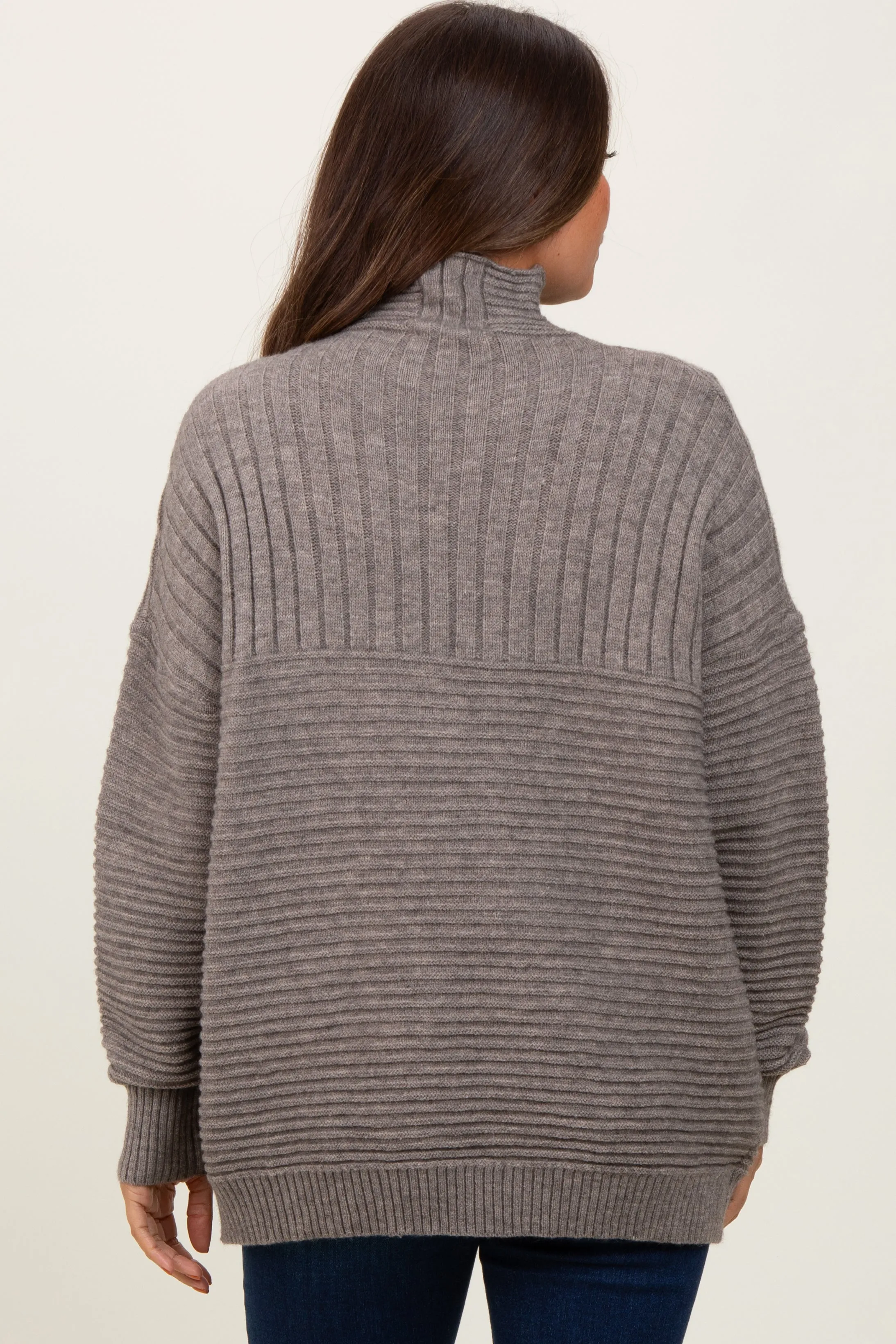 Grey Turtleneck Maternity Sweater sold by Pinkblush product image thumbnail 4
