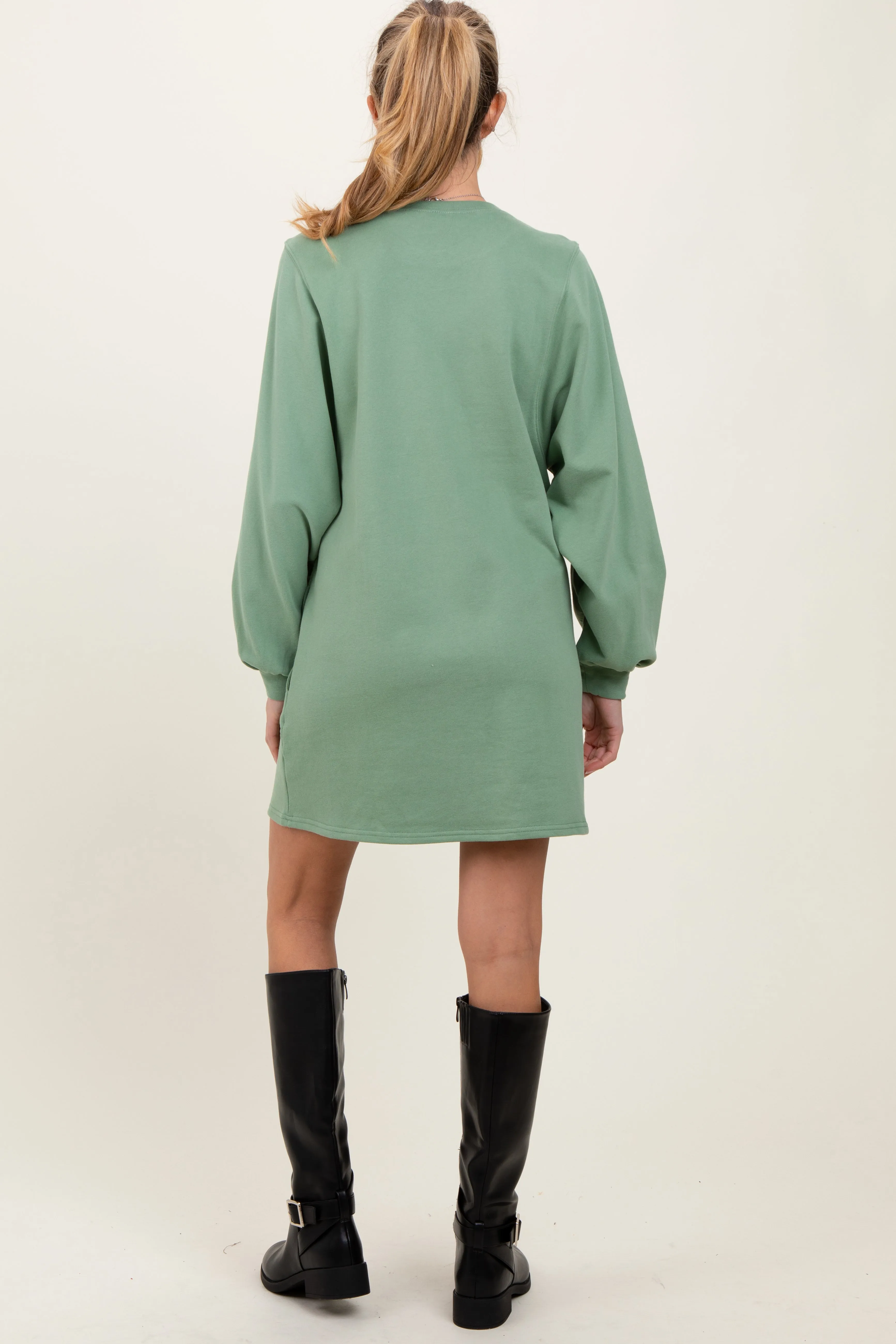 Light Olive Ultra Soft Maternity Sweatshirt Dress sold by Pinkblush product image thumbnail 3