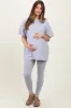 Heather Grey Oversized Crewneck Short Sleeve and Legging Maternity Set sold by Pinkblush