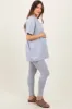 Heather Grey Oversized Crewneck Short Sleeve and Legging Maternity Set sold by Pinkblush
